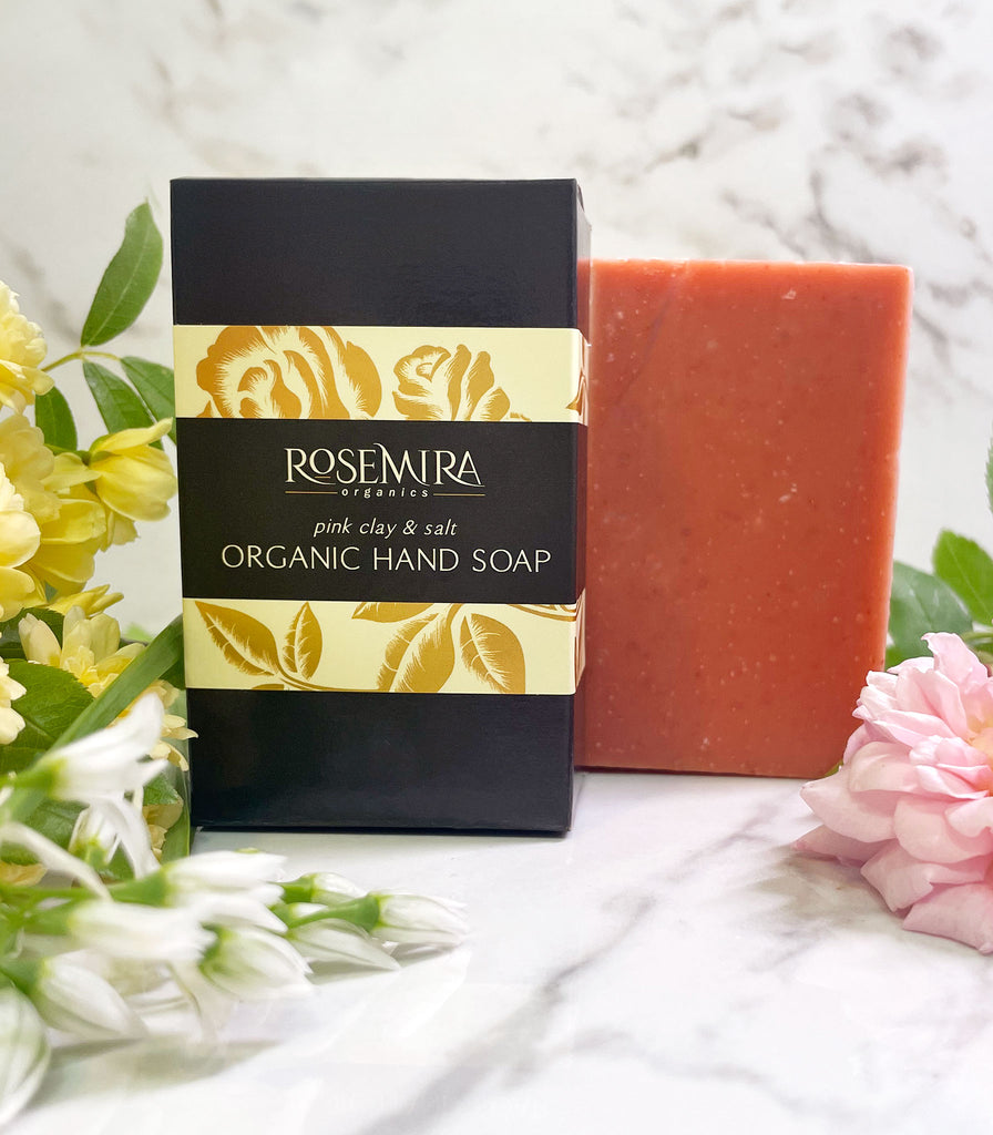 Organic plant-based soap bar in Pink Clay and Salt