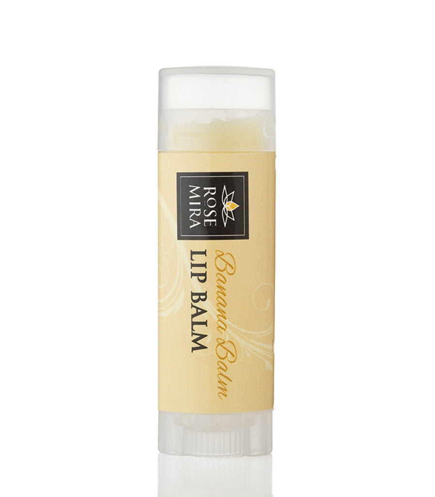 Banana organic lip balm with yellow label