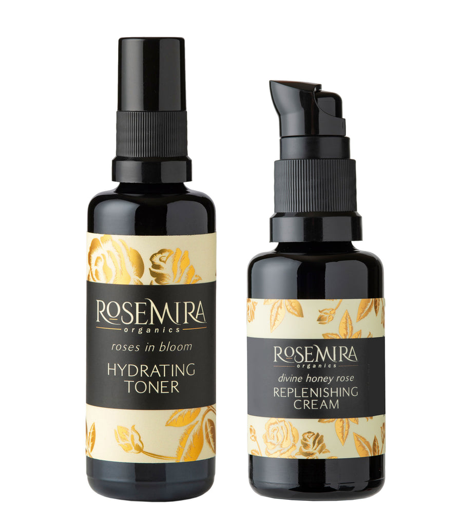 Limited Edition Bundle of Roses in Bloom Hydrating Toner and Divine Honey Rose Replenishing Cream
