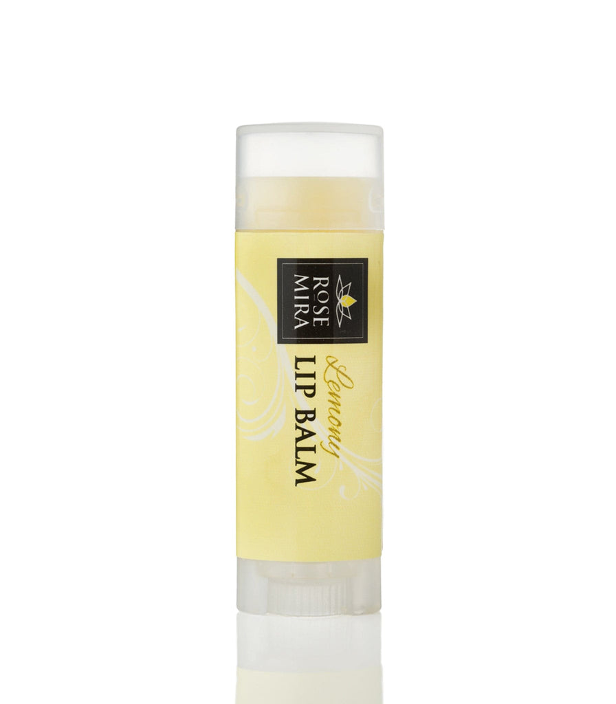 Lemon organic lip balm with yellow label