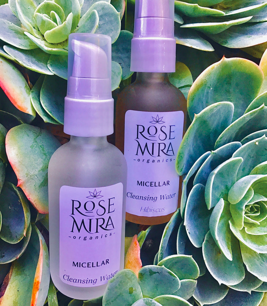 Micellar Cleansing Water in Original and Hibiscus in succulents