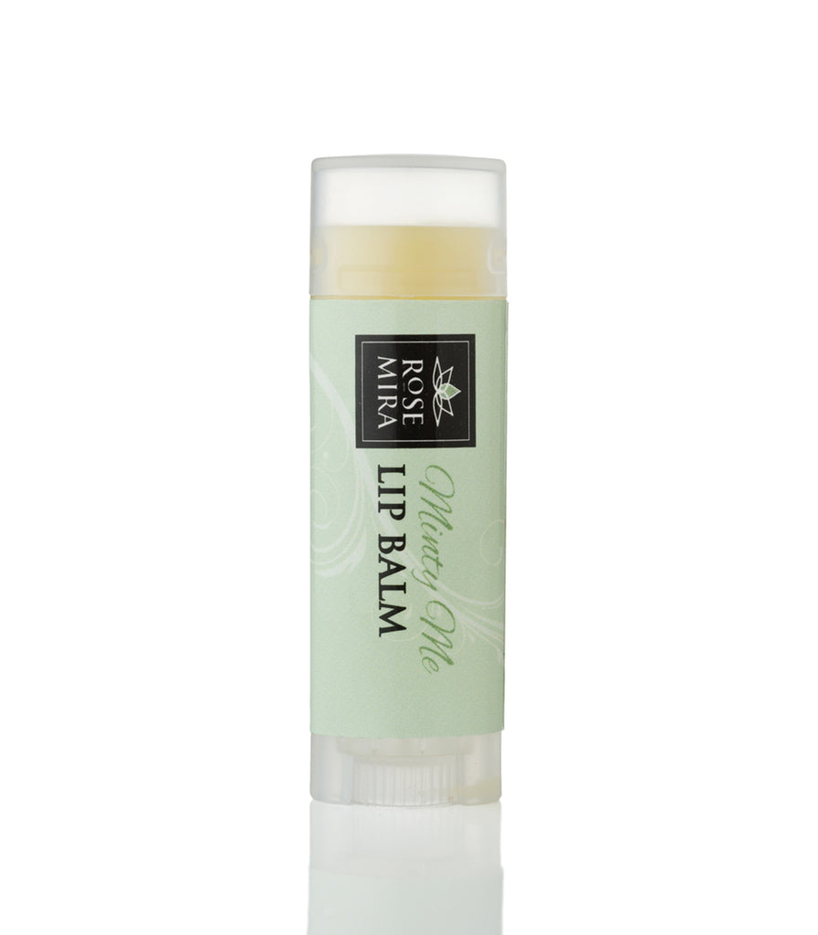 Mint organic lip balm with green label
