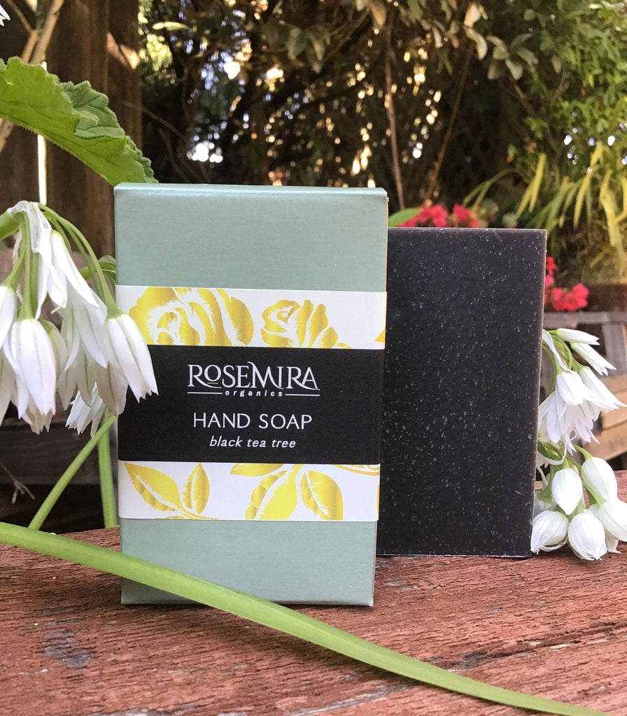 Organic plant-based soap bar in Black Tea Tree