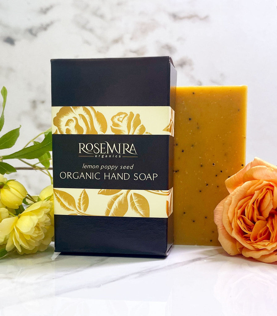 Organic plant-based soap bar in Lemon Poppyseed