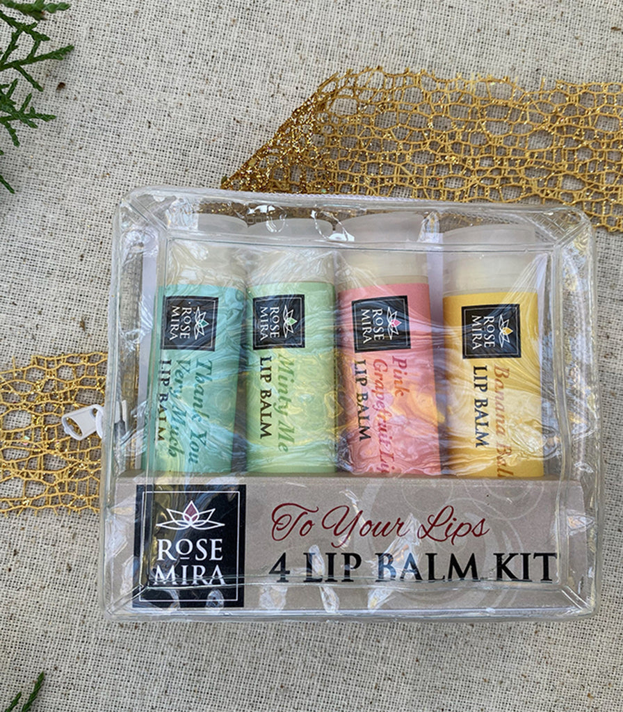 Four award-winning Organic Lip Balms in one kit