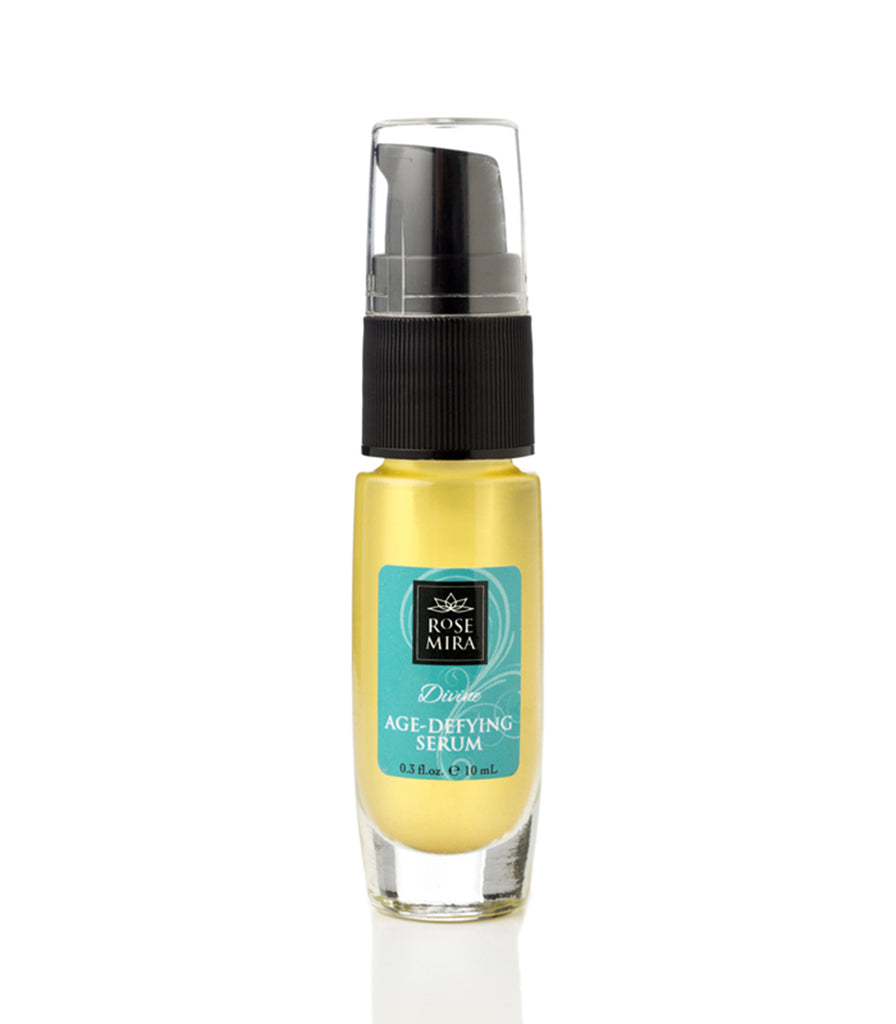 Divine Age-Defying Serum is a light golden color.