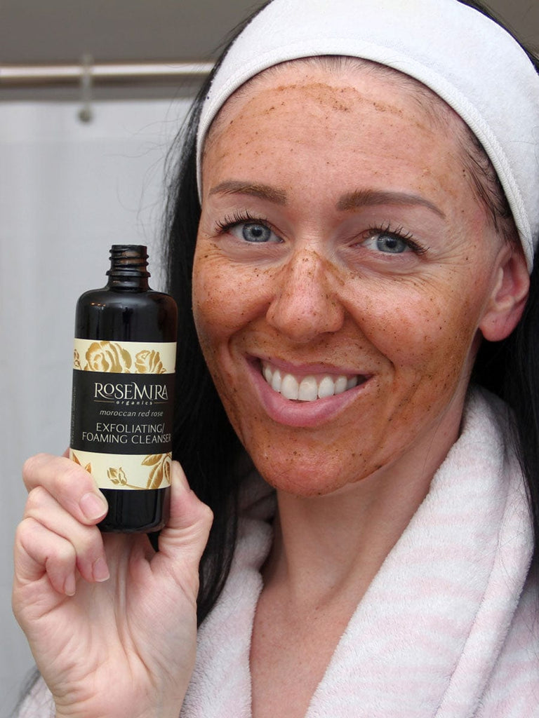 Using Rosemira Moroccan Red Rose exfoliating cleanser: how-to
