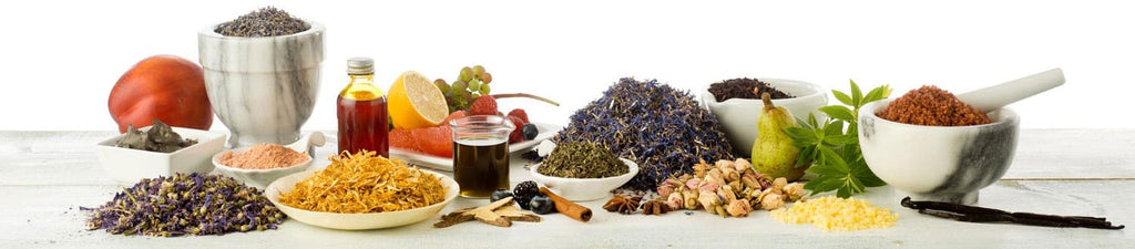 A selection of natural ingredients lined up.