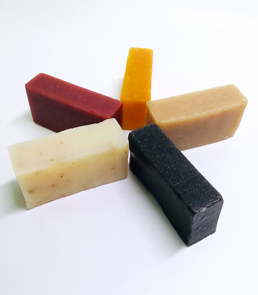 A star-shaped presentation of handmade plant-based soap