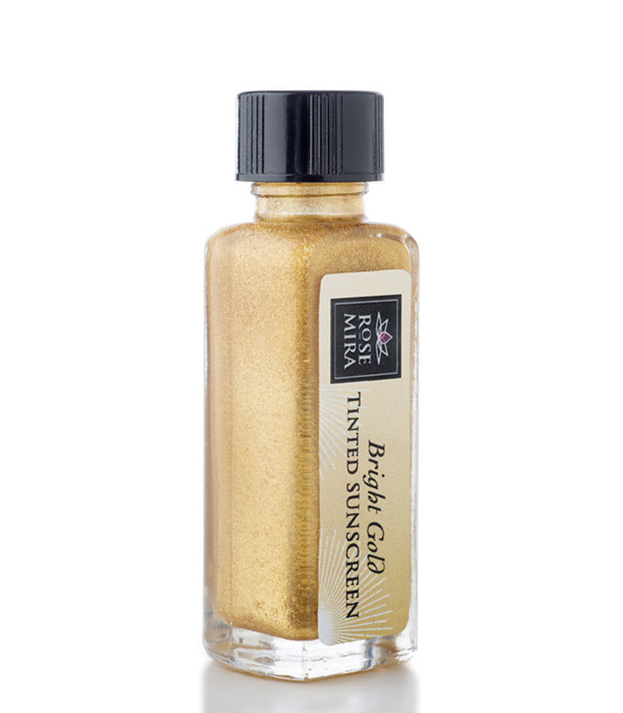 Bright Gold Tinted Serum, organic serum with natural sunscreen properties.