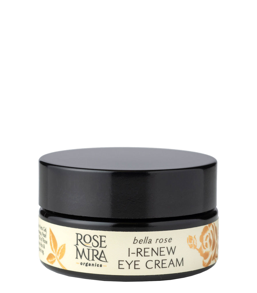 Bella Rose I-Renew Eye Cream in black miron glass with cream and gold label