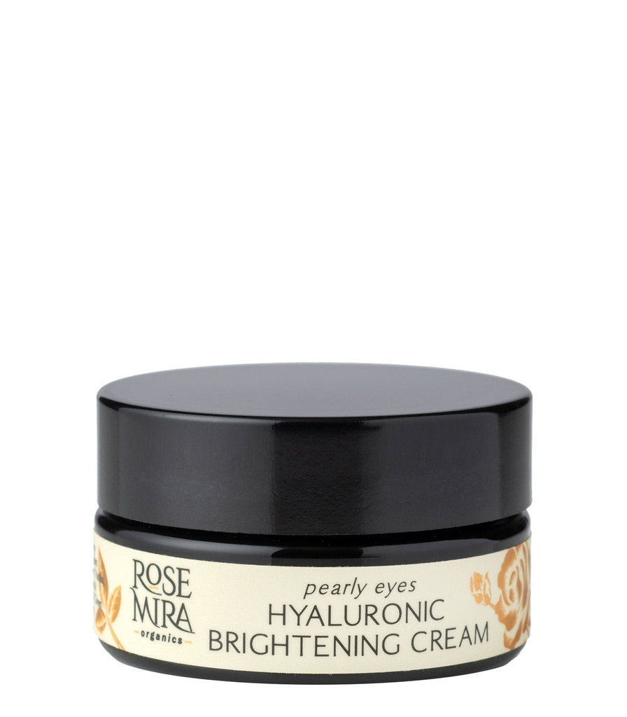 Black miron glass bottle of Pearly Eyes Hyaluronic Brightening Eye Cream